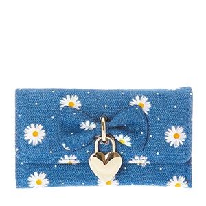 Claire's Accessories Girls Denim Daisy Heart Padlock Wallet